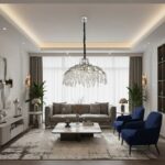 Candelabru Model 33121-600 – Textură Cristal & Metal, 8 x E14, Argintiu - imagine 6