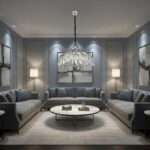 Candelabru Model 33121-600 – Textură Cristal & Metal, 8 x E14, Argintiu - imagine 5
