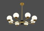 Lustră Model F0028-8 cu Abajururi – 8x E27, Auriu / Negru - imagine 2