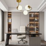 Lustră Model F78-3 cu Abajururi – 3x E27, Auriu