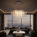 Candelabru Model 33001-600 – Textură Cristal & Metal, 8 x E14, Argintiu - imagine 3