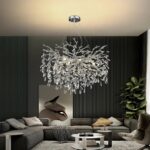 Candelabru Model 33020-600 – Textură Cristal & Metal, 8 x E14, Argintiu - imagine 3