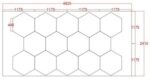 Panou LED HoneyComb, 14 Hexagoane, Lumină Rece 6500K, 672W - imagine 3