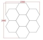 Panou LED HoneyComb, 7 Hexagoane, Lumină Rece 6500K, 240W - imagine 4