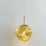 Pendul Model 10-1 – Abajur din Sticlă, 1 x E27, Reglabil, Auriu - imagine 2