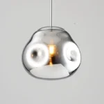 Pendul Model 11-1 – Abajur din Sticlă, 1 x E27, Reglabil, Argintiu