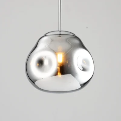 Pendul Model 11-1 – Abajur din Sticlă, 1 x E27, Reglabil, Argintiu