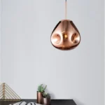 Pendul Model 11-1 – Abajur din Sticlă, 1 x E27, Reglabil, Rose Gold