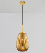 Pendul Model 14-1 – Abajur din Sticlă, 1 x E27, Reglabil, Auriu