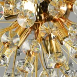 Lustră LED Tip Pendul Model 21-5 – Cristal & Metal, 30 x G9, Auriu - imagine 4