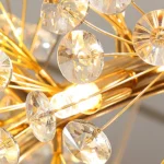 Lustră LED Tip Pendul Model 21-5 – Cristal & Metal, 30 x G9, Auriu - imagine 3