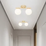 Lustră Model 6073-2 – cu Abajururi, 2 x E27, Auriu - imagine 2