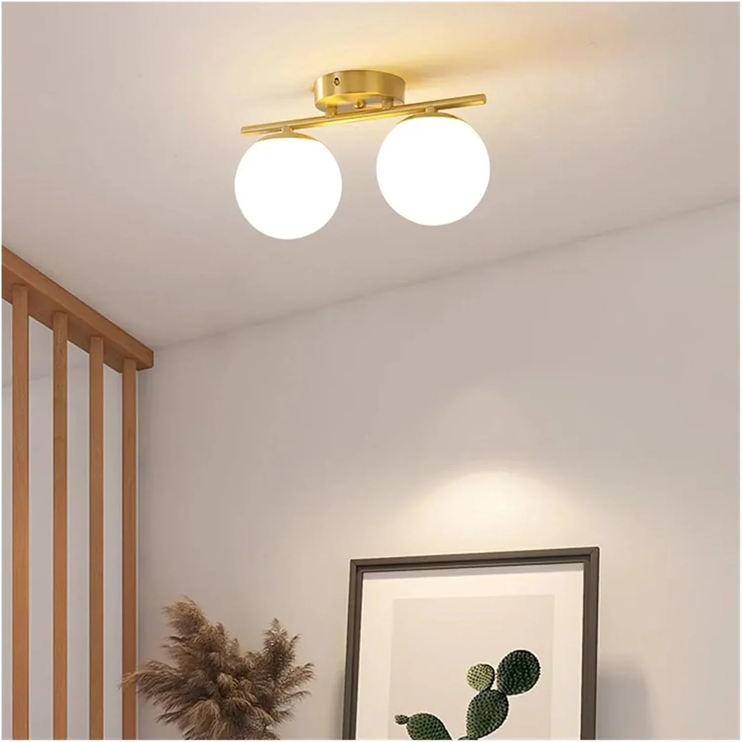6073-22 Lustră Model 6073-2 – cu Abajururi, 2 x E27, Auriu - imagine 1
