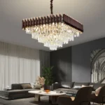 Candelabru Model S89001-600x600 – Cristal & Metal, 10 x E27, Maro-Auriu