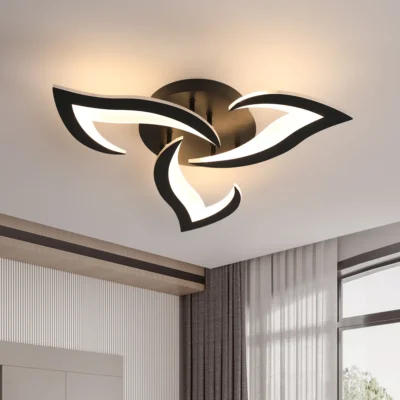 Lustră LED Model R9176-3A1 – cu Telecomandă, 42W, Negru