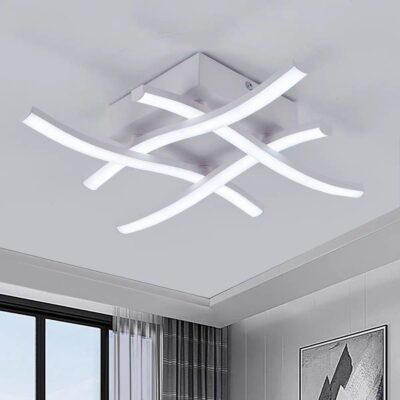 Lustră LED Model 9321 WH – 3 Funcții, 28W, Alb