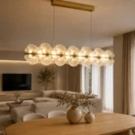 Pendul LED Model R9187-900 – cu Telecomandă, 144W, Auriu