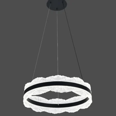 Pendul LED Model R9188-600 – cu Telecomandă, 132W, Negru