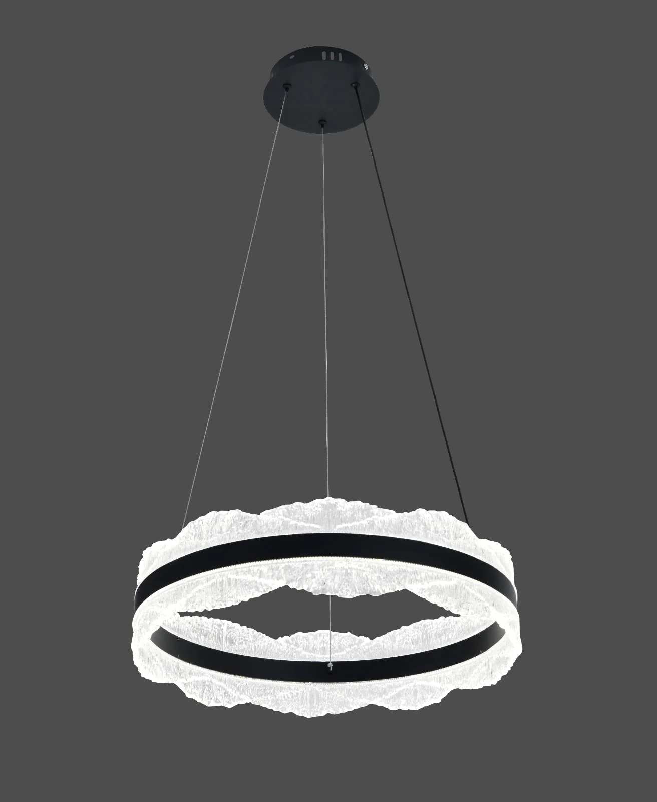 Pendul LED Model R9188-600 – cu Telecomandă, 132W, Negru