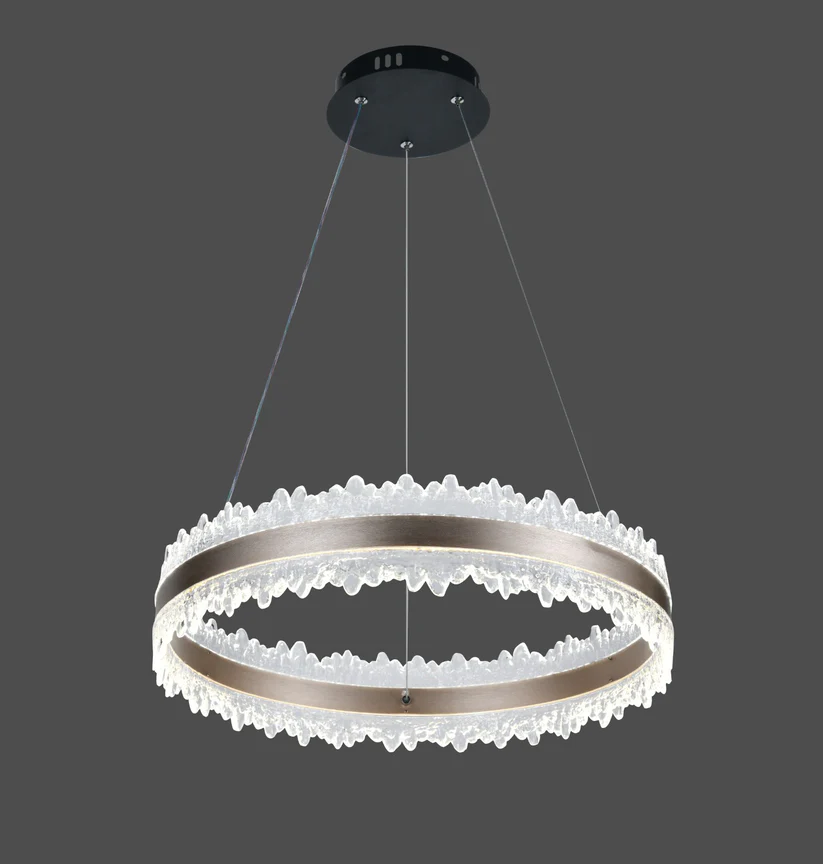 Pendul LED Model R9189-600 – cu Telecomandă, 132W, Maro