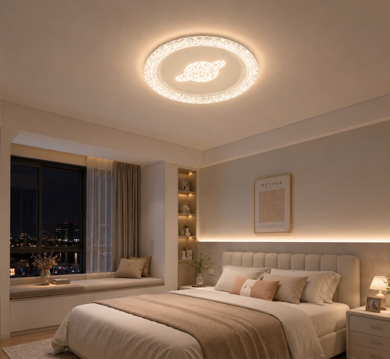 1338b51d-c9c9-49c3-a1a1-e987f7d842f2 Lustră LED Model 5399-300 – cu Telecomandă, 52W - imagine 1