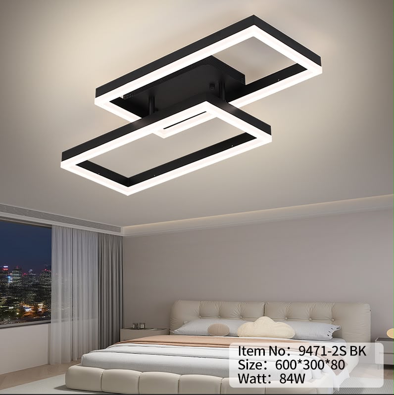 9bbdd1cd-79a8-4d2e-be73-ef4c8109f60c Lustră LED Model 9471-2S BK – cu Telecomandă, 84W - imagine 1