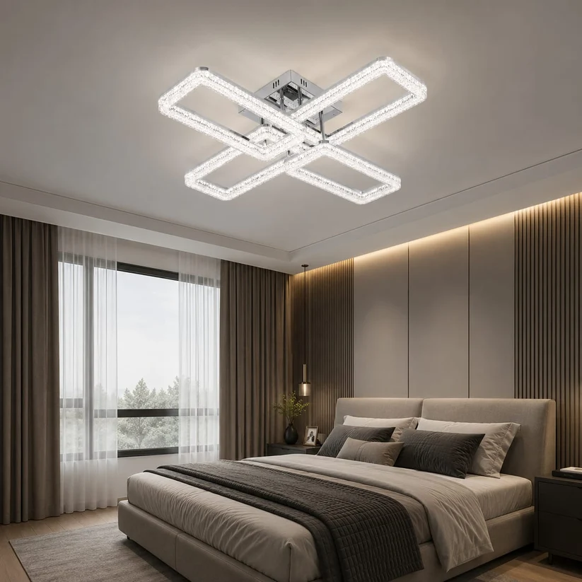 K2552-2_2ACHcamera Lustră LED Model K2552-2+2A – 144W, Telecomandă, 3 Tipuri de Lumină, Intensitate Reglabilă - imagine 1