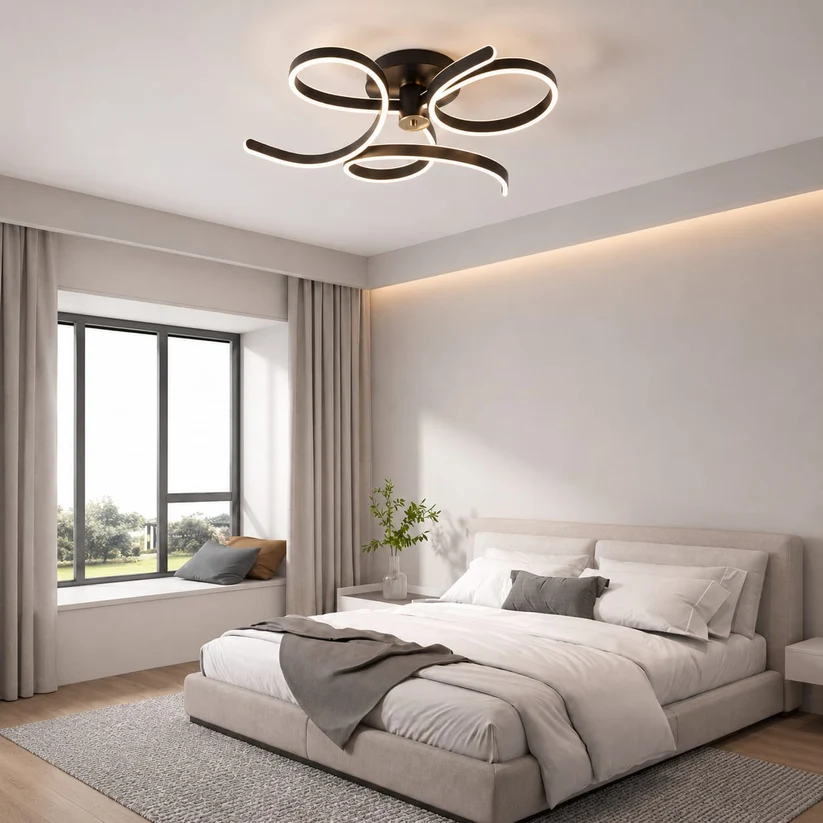 T9870 Lustră LED Model T9870 BK – 360W, Telecomandă, 3 Tipuri de Lumină, Intensitate Reglabilă - imagine 1