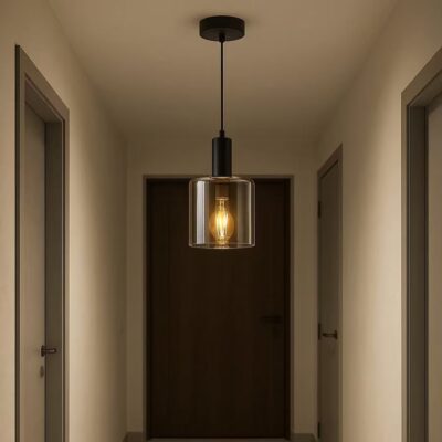 Lustră Suspendată cu Abajur din Sticlă VC 008-1