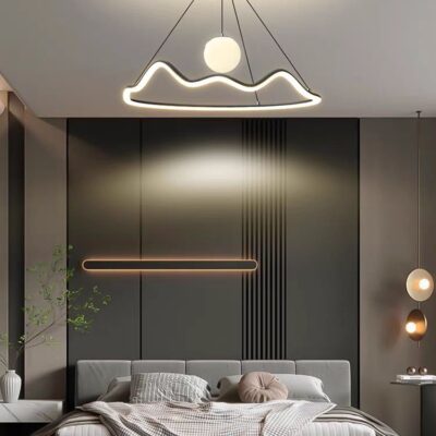 Lustră LED cu Telecomandă – Model Munte cu Glob