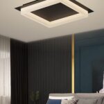 Lustră LED cu Telecomandă, 500×500mm, Negru