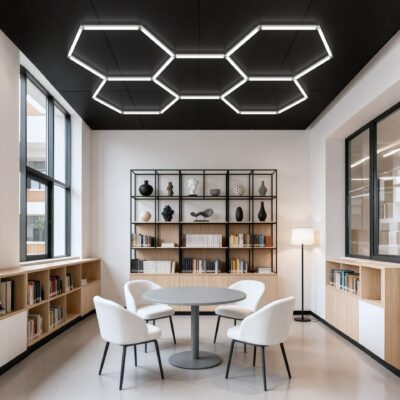 Lustră LED Hexagonală 5H 156W