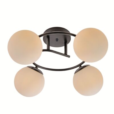 Lustră cu 4 Globuri E27 Negru Mat – 6530/4BK