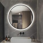 Oglindă Baie LED cu Dezaburire și Senzor Touch, 70 cm, Ramă Neagră – Elit's Premium