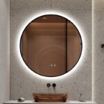 Oglindă Baie LED cu Dezaburire și Senzor Touch 80 cm Ramă Neagră Elit's Premium