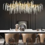 Candelabru Cristal cu Ramuri Aurii 1200mm
