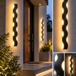 Aplică LED Exterior cu Design Ondulat – 60cm, 18W, 3000K