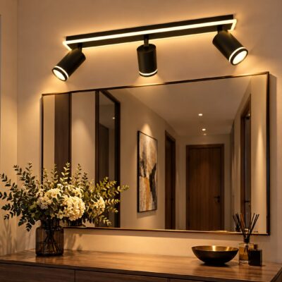 Spot LED cu 3 Spoturi Orientabile, Negru – CH8004-3 BK